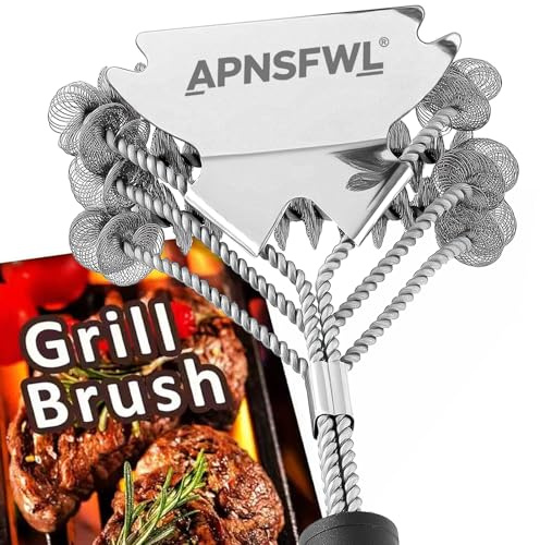 APNSFWL Grill Brush and Scraper Bristle Free Safe BBQ Brush for Grill Stainless Grill Grate Cleaner Safe Grill Accessories for Porcelain/Weber Gas/Charcoal Grill Gifts for Grill Wizard/Men/Dad