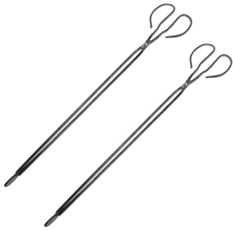 Ipetboom Pinzas para Carbón de Barbacoa de Hierro 50 CM Pinzas Largas para Chimenea y Fuego para Exterior y Limpieza Juego 2 Piezas Multifuncional para Barbacoas y Hogar