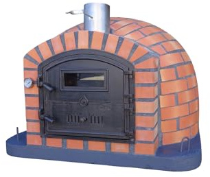 Steinbackofen Luca AL 110.1 – Tomishop Holzofen mit Kaminrohr, Regenhut, Wandthermometer & Keramikschale – Professioneller Outdoor-Steinofen für Pizza, Brot, Flammkuchen, 4 Pizzen, 70 Pizzen/Stunde
