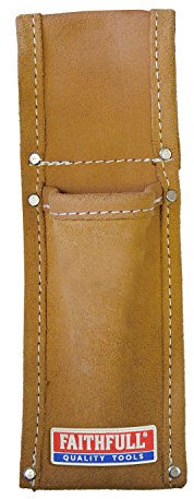 Faithfull Tan Suede Leather Scaffold Level Holder For Tool Belt