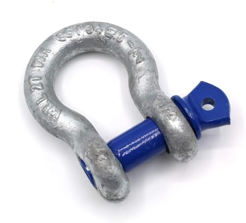 Schäkel geschweift HA2 Stahl hochfest verzinkt mit Augschraube/Schraubbolzen 1t - 2t - 3,25t - 4,75t - 6,5t - 8,5t CE (Größe wählbar) Cargo-Drechsler/Slackline Hardware Unite (3,25 Tonnen)