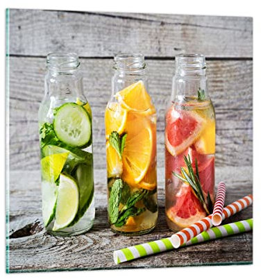 Quadro su Vetro ghiaccio menta di ristoro bevande Stampe da Parete in Vetro 30x30cm Quadri Moderni Soggiorno Camera da Letto Cucina 1 pezzo Piccoli Decorazione Murale Wall Art Immagini GAC30x30-3155