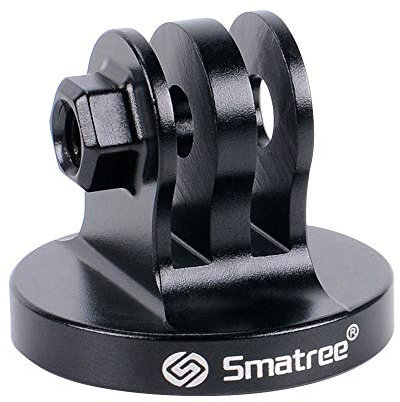 Smatree Adaptador de Montaje de trípode de Aluminio para GoPro Session, GoPro Hero 2018, GoPro HERO Fusion, GoPro HERO 11/10/9/8/7/6/5/4/3/2/1 Cámaras Negro
