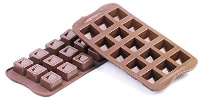 silikomart | SCG02 Silikonform für Pralinen CUBO, antihaftbeschichtet, 15 Pralinen, Packung mit 1 Form für Süßigkeiten, Easy Choc 3D, 26 x 26 mm, h 18 mm, Made in Italy
