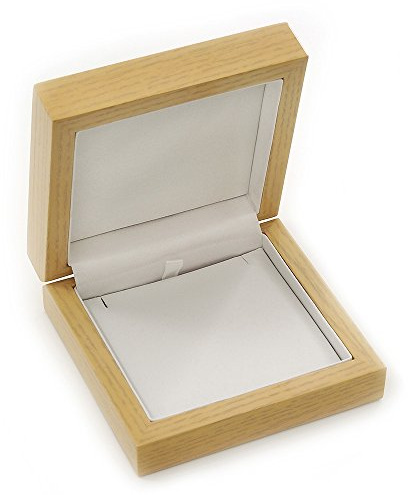 Avalaya Joyero de madera de pino natural de lujo (pendientes, colgante, broche)