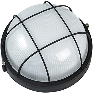 Amig - Plafoniera da Esterno Stagna | Mod.1 | Ø 240 x 125 mm | Applique da Parete Decorativa | Adatta per Ingressi, Facciate, Giardini o Balconi di Case | Lampada Circolare in Alluminio Nero