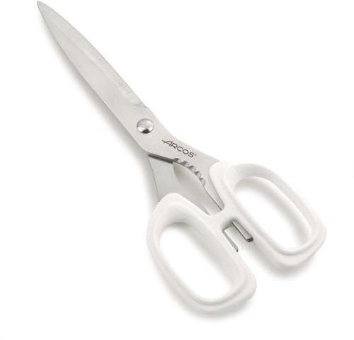 Arcos Tijeras cocina Acero Inoxidable 8,s. Tijeras cocina profesionales para cortar todo tipo alimentos. Mango polipropileno y Hoja 220 mm. Serie Deluxe. Color blanco.