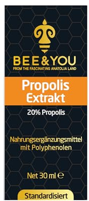 BEE&YOU Propolis Tinktur Tropfen 20% – 30 ml, ohne Zusatzstoffe