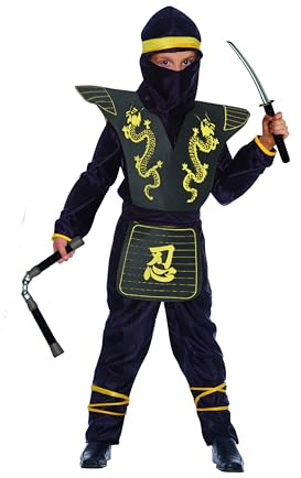 Gold Ninja Fighter costume déguisement garçon (Taille 8-10 ans) avec kit d'fausses armes