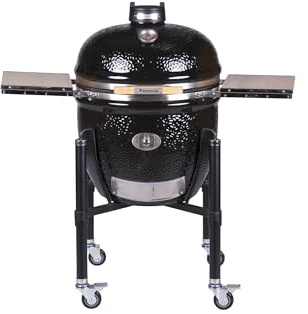 Monolith Classic PRO SERIE 2.0 BLACK inkl. Gestell & Seitentischen Holzkohle Grill Smoker