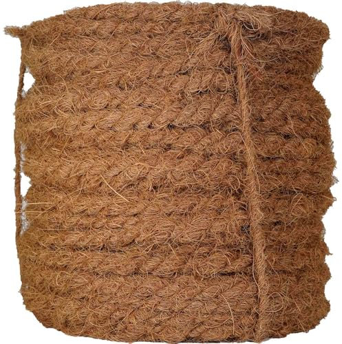 Kokosseil, Kokosstick, Strick, Seil aus Kokosfaser, Schnur aus Naturfaser als Bindedraht, Gartenschnur, Kordel, 100 m Juteseil, Paketschnur, Bindfaden, Pflanzenbinder