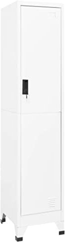 vidaXL Schließfachschrank Spind Schrank Umkleideschrank Metallschrank Fächerschrank Aktenschrank Büroschrank Lagerschrank Weiß 38x45x180cm Stahl