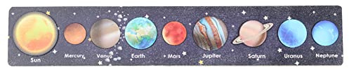 Holz Sonnensystem Puzzle Spielzeug für Kinder,Eine Sonne und Acht Planeten DIY Montessori Holzpuzzle ab 3 4 5 Jahre Holz Steckpuzzle Lernspielzeug Geschenk Kinderspielzeug für Mädchen and Junge
