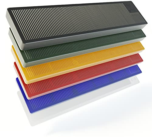 BAUHELD Verglasungsklötze 30x100mm - Set 600 Stück - Fenster-Abstandshalter aus stabilem Kunststoff - Unterleg-Keile mit Feinriffelungen - Als Fensterkeile, Unterlegplatten, Ausgleichsplättchen