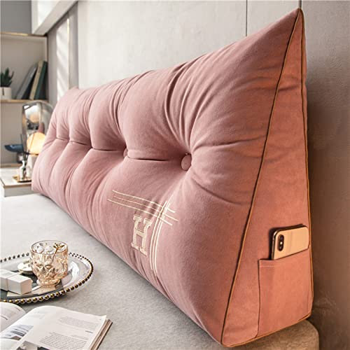 UVCMDUI Grosse Kissen Keilform Rückenkissen Bett, Waschbar Rückenlehne Kissen Perfekt als Lesekissen, Wandkissen, Rückenlehne,Rosa,80cm/31.5in