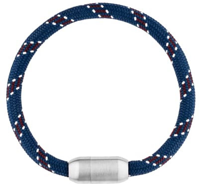 Purelei® Surfer Armband, Unisex Armband aus Baumwolle und langlebigem Edelstahl, Magnetarmband für Herren und Damen, Paracord Surferarmband Damen und Herren, Einheitsgröße (Silber, Edelstahl)