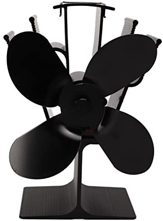 Wakects Ofenventilator für Kamin, Kaminventilator mit 4 Flügeln und nicht elektrischem Wärmeventilator für Holz/Holz/Kamin, LT385-2, Durchmesser 152 mm