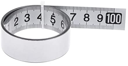 sourcing map Self-Adhesive Measuring Tape 100cm Metric Tape Measure Stainless Steel Waterproof Left to Right Read Widened Metal Sticky Ruler Steel Workbench Ruler