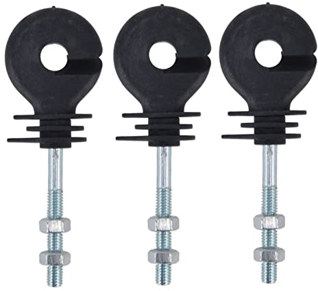 Ringisolatoren für Elektrozäune, 50 Stück, Zum Einschrauben, Ringisolatoren, PP + Ringisolatornägel aus Verzinktem Stahldrahtgeflecht, M6-Schraubentyp, für die Tierhaltung, 9,5 Cm