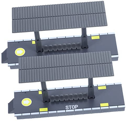 Toyvian 2stücke Teiliges Modellbahnzubehör Bahnsteig DIY Bausatz Station Spielbahn Plattform Architekturmodell Spielzeug Für Junge Mädchen Garten Innenbereich