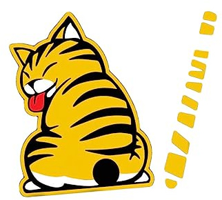 CIYODO Rear Windshield Cat Car Decals Cartoon Funny Moving Tail Stickers Reflective Waterproof Scratch Proof Wiper Decorations Car Window Stickers