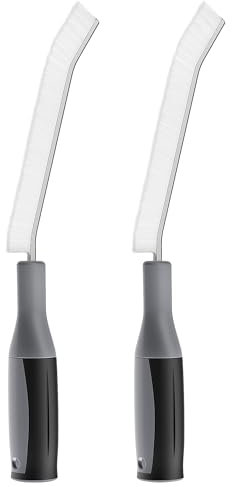 MR.SIGA Crevice Cleaning Brush with Handle, Gap Cleaning Brushes for Household Use, Stiff Bristle Brush for Cleaning Grout, Joints in Kitchen, Bathroom, Shower, 2 Pack