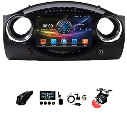 9 Pollici Android 12 Auto Stereo Radio 2 Din per BMW Mini Cooper S R50 R52 R53 2004-2007 con Telecamera Posteriore Comandi al volante Bluetooth GPS Car Play senza fili (Size : S600 8+256G)