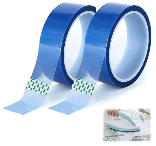 LANAFAY 2 Rotoli Nastro Adesivo Termico, 20 mm x 33 m Nastro Adesivo Alte Temperature, Nastro Isolante, Nastro Termico Pellicola di Poliimide, per Mascheratura, Saldatura, Schede di Sublimazione