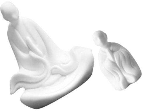 ABOOFAN 2stücke Tischdeko Mönchsstatue Aus Porzellan Zen-Stil Mönchsskulptur Kleine Figur Für Home Party Dekoration Blumentopf Ornament
