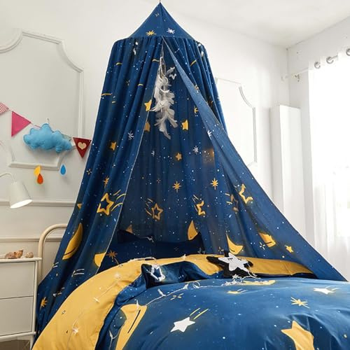 Odot Baldacchino per Letto Bambina, Stelle Colorate Letto Baldacchino Culla Ereditiera, Tenda Colori Solidi Contro Le Punture di Zanzara per Lettino, Culla, Decorazione (65cm,Stella)