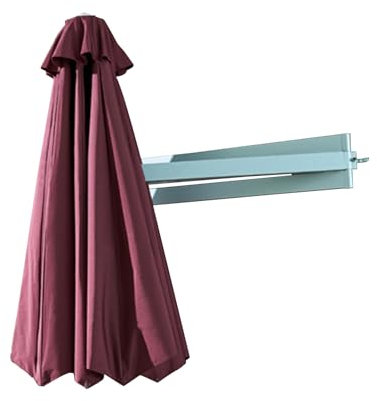 TRGCJGH Wand-Sonnenschirm, Gartenschirm Terrassenschirm Balkonschirm Wandhalterung Sonnenschirm mit Kippbarer Aluminiumstange(2.5m(8.2ft),Burgundy)