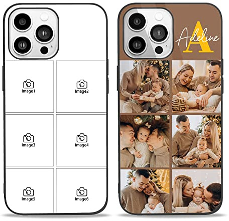 Easycosy personalisierte Handyhülle mit Bild für 17 16 15 14 13 12 Pro/Max/Mini XR X Xs Max, Handy iPhone-Hülle mit Fotos für Beste Freunde, Familie, Pärchen individuelle Vollschutz-TPU-Hülle