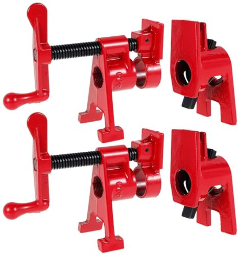 2 Stück Rohrschraubzwinge 3/4 zoll Rohr-Schraubzwinge Spannweite Frei Wählbar Rohrzwingen Schraubzwingen Rohr Schnellspanner Metallklammer Set Klemme Holzbearbeitun Holzbearbeitungsklemme (Vertikal)