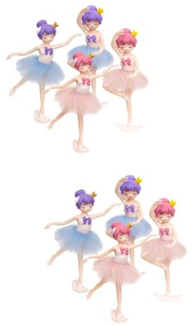 TOYANDONA 8stücke Teiliges Ballett Mädchen Kuchen Dekoration Kreative Statue Für Desktop-ornament Und Tortenaufsatz Für Geburtstagsfeiern Und Besondere Anlässe