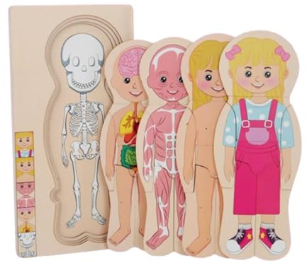 JunZheHub Puzzle Humain pour Enfants, Outil D'apprentissage pour Les Enfants D'âge Préscolaire, Jeu éducatif pour Enfants, Gril