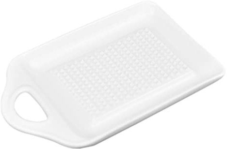 Cabilock Rallador De Jengibre y Ajo Manual Cerámico Resistente Para Verduras y Bebés Asas Laterales Para Cocina Saludable