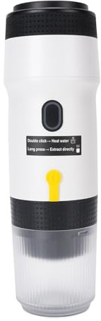 Generic Portabla Rostfritt Stål Kaffebryggare Automatisk Kapselmaskin för Rescamping, Idealisk Presentval för Kaffelovers (Vit)