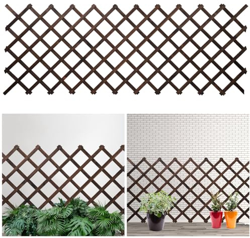 Expandable Garden Trellis Large Wooden Lattice Fence Wall Panel Lattice Trellis for Climbing Plants Outdoor Ivy Vine Rose Clematis for Garden Patio Room Decor 78.7x35.4IN