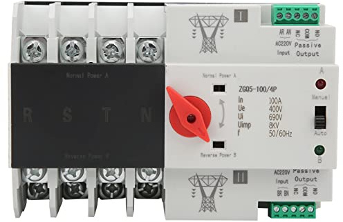 Interruttore di trasferimento automatico, ATS, interruttore di trasferimento automatico a doppia alimentazione, interruttore di alimentazione 4P, 100A, AC 400V