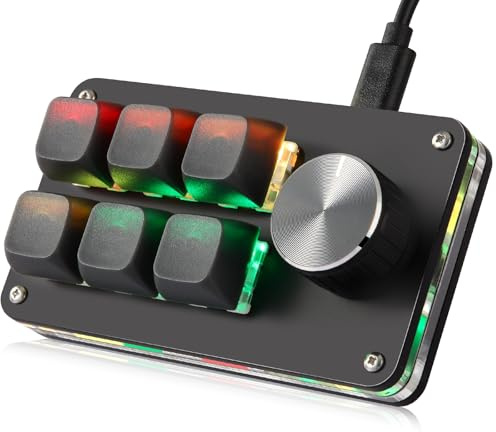 Koolertron 6 Keys Mini Programmable Macro Keyboard with Knobs