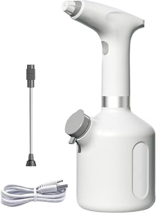 Botella de pulverización de agua | pulverizador de boquilla ajustable de 1000 ml, botella de pulverización automática recargable, para regar flores, plantas, arbustos, hogar, interior y exterior