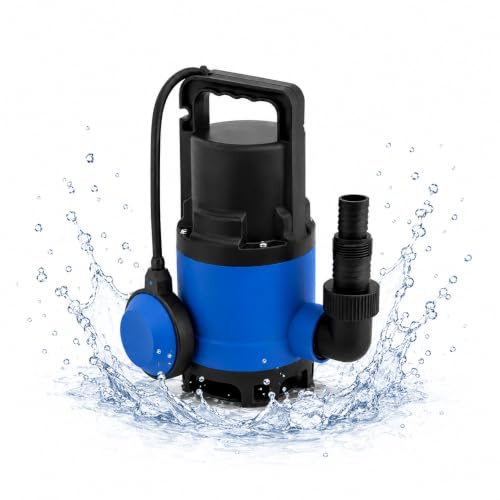 Tauchpumpe für Schmutzwasser 400 W – 7500 l/h, 5 m Förderhöhe, 4 m Eintauchtiefe, 10 m Anschlusskabel, einstellbarer Schwimmerschalter, Thermoschutz - Überschwemmung & Hochwasser flachsaugend
