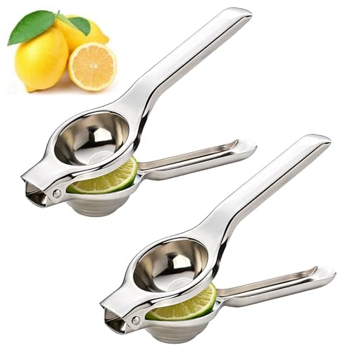 Lemon Squeezers, Lemon Juicer Squeezer, Lemon Press for Fresh Lemon Juice, Glass Lemon Squeezer, Stainless Steel Lemon Squeezer, 20.5 cm by 6.8 cm