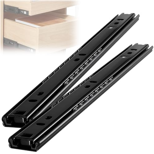 Rail Coulissant 200mm-500mm, 1 Paire Glissières À Extension Complète | Amovible Support De Guidage En Acier Solide Et Robuste, Muet Coulisses À Billes, Charge 50kg(45CM/18IN)