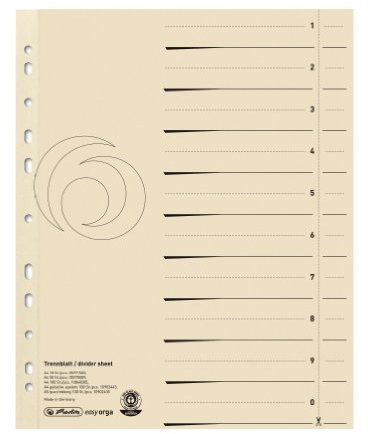 Herlitz Herlitz Trenn Blatt A4 chamois (50er Packung, Trennblatt | chamois)