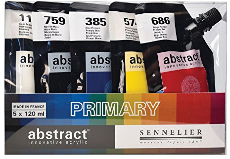 Sennelier Lot de peinture abstraite 5P, couleurs primaires, taille unique