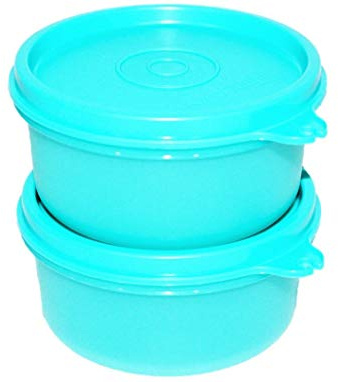Tupperware Set mit 2 großen Snackbechern, 237 ml, karibisches Blau
