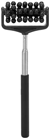 Masseur de Dos Télescopique Rouleau de Massage Réglable Hommes Femmes Outils de Massage Manuels pour Massage et Relaxation, Soulage la Fatigue Musculaire et la Douleur, 22 cm-59 cm(Le noir)