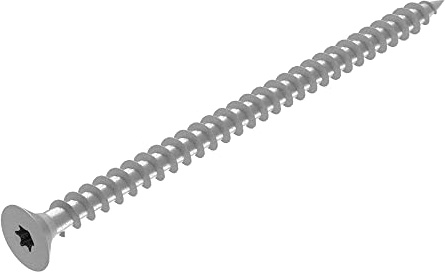 SECCARO Tornillos para aglomerado de 5 x 100 mm, acero inoxidable V2A VA A2, rosca completa, TX/hexágono interior (100 unidades)