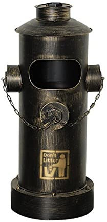 Cubo de Basura Bote de basura de boca de incendios de estilo industrial, bote de basura retro creativo Bote de basura de hierro forjado de gran capacidad Cubos de basura for interiores y exteriores Bo
